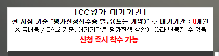 CC평가 대기기간 안내